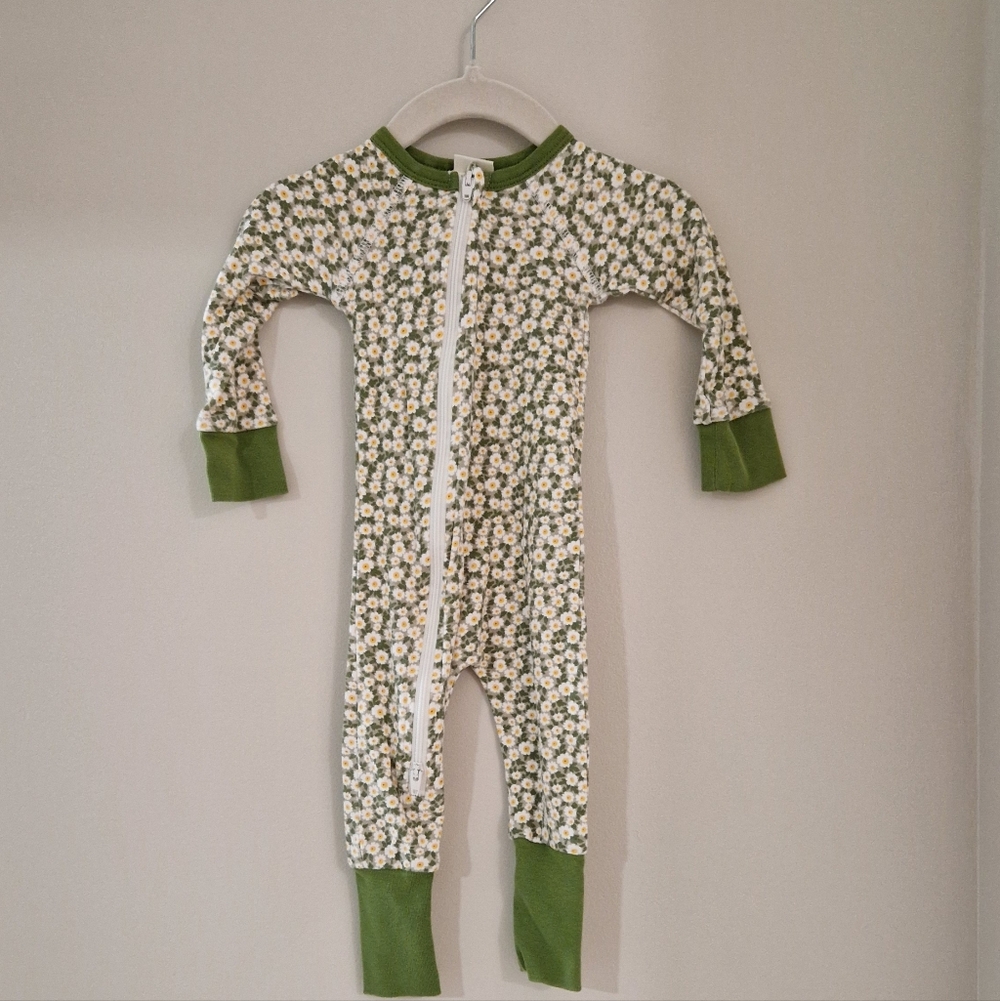 Floral Green Kids One Piece